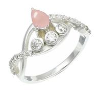 SILVERTROVE Anillo de banda con piedras preciosas Quarzo rosa para hombre y mujer, plata de ley 925, joyería hecha a mano CRG1253BX_75 (23.9)