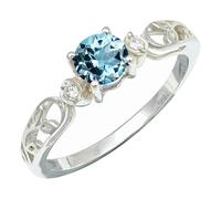 SILVERTROVE Anillo de banda con piedras preciosas Topazio blu, plata de ley 925, para hombre y mujer, todos los tamaños, joyería CRG1237AK_65 (20.7)