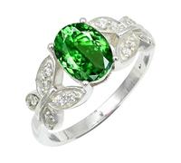 SILVERTROVE Anillo de banda con piedras preciosas Tsavorite coltivato in laboratorio, plata de ley 925, para hombre y mujer, todos los tamaños, joyería CRG1251AU_65 (20.7)