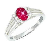 SILVERTROVE Anillo de banda con piedras preciosas Zaffiro rosa Linde Star coltivato in laboratorio para hombre y mujer, plata de ley 925, joyería hecha a mano CRG1241BH_65 (20.7)