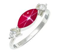 SILVERTROVE Anillo de banda con piedras preciosas Zaffiro rosa Linde Star coltivato in laboratorio para hombre y mujer, plata de ley 925, joyería hecha a mano CRG1249BH_51 (16.2)