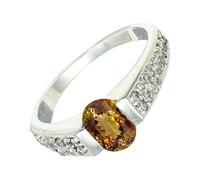 SILVERTROVE Anillo de piedras preciosas Andalucita cultivada en laboratorio para hombre y mujer, plata de ley 925, joyería de regalo hecha a mano CRG1168AZ_65 (20.7)