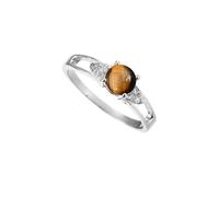 SILVERTROVE Anillo de piedras preciosas Occhio di tigre para hombre y mujer, plata de ley 925, joyería de regalo hecha a mano CRG1238CC_50 (15.9)