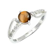 SILVERTROVE Anillo de piedras preciosas Occhio di tigre para hombre y mujer, plata de ley 925, joyería de regalo hecha a mano CRG1242CC_50 (15.9)