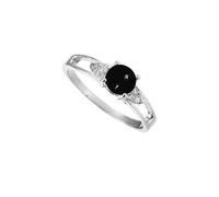 SILVERTROVE Anillo de piedras preciosas Onice nero cabochon para hombre y mujer, plata de ley 925, joyería de regalo hecha a mano CRG1238BY_51 (16.2)