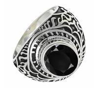 SILVERTROVE Anillo de piedras preciosas Ónix negro para hombre y mujer, plata de ley 925, joyería de regalo hecha a mano CRG1219AE_59 (18.8)