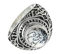 SILVERTROVE Anillo de piedras preciosas Ópalo dendrítico para hombre y mujer, plata de ley 925, joyería de regalo hecha a mano CRG1219CI_65 (20.7)