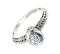 SILVERTROVE Anillo de piedras preciosas Ópalo dendrítico para hombre y mujer, plata de ley 925, joyería de regalo hecha a mano CRG1146CI_65 (20.7)