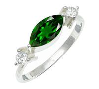 SILVERTROVE Anillo de piedras preciosas Ossido di cromo coltivato in laboratorio para hombre y mujer, plata de ley 925, joyería de regalo hecha a mano CRG1249BB_51 (16.2)