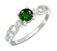 SILVERTROVE Anillo de piedras preciosas Ossido di cromo coltivato in laboratorio para hombre y mujer, plata de ley 925, joyería de regalo hecha a mano CRG1237BB_65 (20.7)