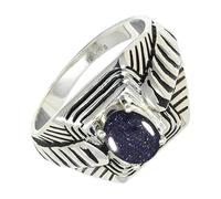 SILVERTROVE Anillo de piedras preciosas Piedra solar creada en laboratorio para hombre y mujer, plata de ley 925, joyería de regalo hecha a mano CRG1169CA_51 (16.2)