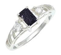 SILVERTROVE Anillo de piedras preciosas Pietra del sole sintetica para hombre y mujer, plata de ley 925, joyería de regalo hecha a mano CRG1248CA_65 (20.7)