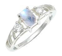 SILVERTROVE Anillo de piedras preciosas Pietra di luna arcobaleno para hombre y mujer, plata de ley 925, joyería de regalo hecha a mano CRG1248BO_59 (18.8)