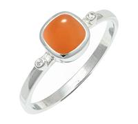 SILVERTROVE Anillo de piedras preciosas Pietra di luna pesca para hombre y mujer, plata de ley 925, joyería de regalo hecha a mano CRG1245BR_50 (15.9)
