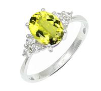 SILVERTROVE Anillo de piedras preciosas Quarzo limone coltivato in laboratorio para hombre y mujer, plata de ley 925, joyería de regalo hecha a mano CRG1246BA_74 (23.6)