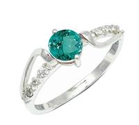 SILVERTROVE Anillo de piedras preciosas Tormalina Paraiba verde coltivato in laboratorio para hombre y mujer, plata de ley 925, joyería de regalo hecha a mano CRG1242AS_53 (16.9)