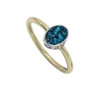 SILVERTROVE Anillo de plata de ley 925 con piedras preciosas cultivadas en laboratorio de topacio azul de Londres, de regalo llamativo para hombres y mujeres, joyería hecha a mano CRG1088AT_47 (15.0)