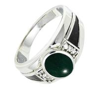SILVERTROVE Anillo de plata de ley 925 con piedras preciosas Jade verde para hombre y mujer. Artículo de regalo. Joyería artesanal CRG1166CD_61 (19.4)