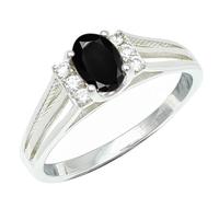 SILVERTROVE Anillo de plata de ley 925 con piedras preciosas Onice nero para hombre y mujer. Artículo de regalo. Joyería artesanal CRG1241AE_65 (20.7)