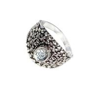 SILVERTROVE Anillo de plata de ley 925 con piedras preciosas Ópalo dendrítico para hombre y mujer. Artículo de regalo. Joyería artesanal CRG1118CI_51 (16.2)