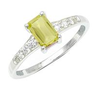 SILVERTROVE Anillo de plata de ley 925 con piedras preciosas Quarzo limone coltivato in laboratorio para hombre y mujer. Artículo de regalo. Joyería artesanal CRG1239BA_74 (23.6)