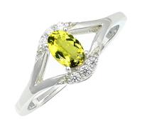 SILVERTROVE Anillo de plata de ley 925 con piedras preciosas Quarzo limone coltivato in laboratorio para hombre y mujer. Artículo de regalo. Joyería artesanal CRG1243BA_49 (15.6)