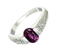 SILVERTROVE Anillo de plata de ley 925 con piedras preciosas Rodolita cultivada en laboratorio para hombre y mujer. Artículo de regalo. Joyería CRG1168AW_51 (16.2)