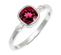 SILVERTROVE Anillo de plata de ley 925 con piedras preciosas Rubellite coltivato in laboratorio para hombre y mujer. Artículo de regalo. Joyería CRG1245AQ_65 (20.7)