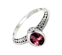 SILVERTROVE Anillo de plata de ley 925 con piedras preciosas Turmalina rosa cultivada en laboratorio para hombre y mujer. Artículo de regalo. Joyería artesanal CRG1146AR_65 (20.7)