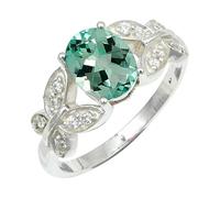 SILVERTROVE piedras preciosas Acquamarina coltivato in laboratorio Anillo de chapado en plata hombre y mujer todos los tamaños joyería CRG1251AY_62 (19.7)