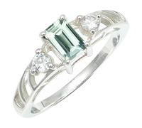 SILVERTROVE piedras preciosas Acquamarina coltivato in laboratorio Anillo de chapado en plata hombre y mujer joyería regalo hecha a mano CRG1248AY_60 (19.1)
