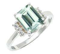 SILVERTROVE piedras preciosas Acquamarina coltivato in laboratorio Anillo de chapado en plata hombre y mujer joyería regalo hecha a mano CRG1252AY_48 (15.3)