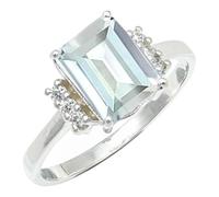 SILVERTROVE piedras preciosas Moissanite Anillo de meditación chapado en plata hombre y mujer. Artículo regalo. Joyería artesanal CRG1252BD_65 (20.7)