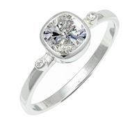 SILVERTROVE piedras preciosas Moissanite Anillo de meditación chapado en plata hombre y mujer joyería hecha a mano CRG1245BD_65 (20.7)