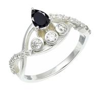 SILVERTROVE piedras preciosas Onice nero Anillo de meditación chapado en plata hombre y mujer. Artículo regalo. Joyería artesanal CRG1253AE_68 (21.6)