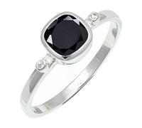 SILVERTROVE piedras preciosas Onice nero Anillo de meditación chapado en plata hombre y mujer. Artículo regalo. Joyería artesanal CRG1245AE_62 (19.7)