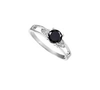 SILVERTROVE piedras preciosas Onice nero Anillo de meditación chapado en plata hombre y mujer joyería hecha a mano CRG1238AE_64 (20.4)