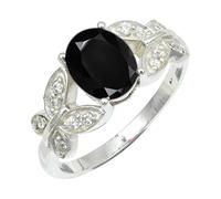 SILVERTROVE piedras preciosas Onice nero Anillo de meditación chapado en plata hombre y mujer todos los tamaños joyería CRG1251AE_64 (20.4)