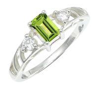 SILVERTROVE piedras preciosas Peridoto Anillo de meditación chapado en plata hombre y mujer. Artículo regalo. Joyería artesanal CRG1248AJ_68 (21.6)