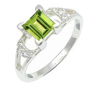 SILVERTROVE piedras preciosas Peridoto Anillo de meditación chapado en plata hombre y mujer joyería regalo hecha a mano CRG1247AJ_63 (20.1)