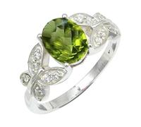 SILVERTROVE piedras preciosas Peridoto Anillo de meditación chapado en plata hombre y mujer joyería regalo hecha a mano CRG1251AJ_62 (19.7)