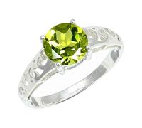 SILVERTROVE piedras preciosas Peridoto Anillo de meditación chapado en plata hombre y mujer todos los tamaños joyería CRG1254AJ_63 (20.1)