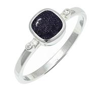 SILVERTROVE piedras preciosas Pietra del sole sintetica Anillo de chapado en plata hombre y mujer. Artículo regalo. Joyería artesanal CRG1245CA_52 (16.6)