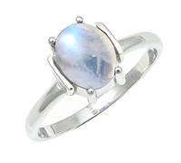 SILVERTROVE piedras preciosas Pietra di luna arcobaleno Anillo de meditación chapado en plata hombre y mujer todos los tamaños joyería CRG1255BO_53 (16.9)