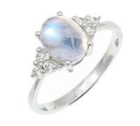 SILVERTROVE piedras preciosas Pietra di luna arcobaleno Anillo de meditación chapado en plata hombre y mujer joyería hecha a mano CRG1246BO_56 (17.8)