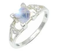 SILVERTROVE piedras preciosas Pietra di luna arcobaleno Anillo de meditación chapado en plata hombre y mujer todos los tamaños joyería CRG1247BO_65 (20.7)