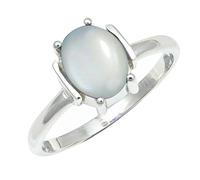 SILVERTROVE piedras preciosas Pietra di luna bianca Anillo de chapado en plata hombre y mujer joyería regalo hecha a mano CRG1255BP_58 (18.5)
