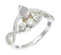 SILVERTROVE piedras preciosas Pietra di luna bianca Anillo de meditación chapado en plata hombre y mujer joyería hecha a mano CRG1253BP_57 (18.1)
