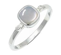 SILVERTROVE piedras preciosas Pietra di luna bianca Anillo de meditación chapado en plata hombre y mujer joyería hecha a mano CRG1245BP_51 (16.2)