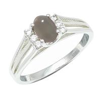 SILVERTROVE piedras preciosas Pietra di luna grigia Anillo de chapado en plata hombre y mujer todos los tamaños joyería CRG1241BQ_65 (20.7)